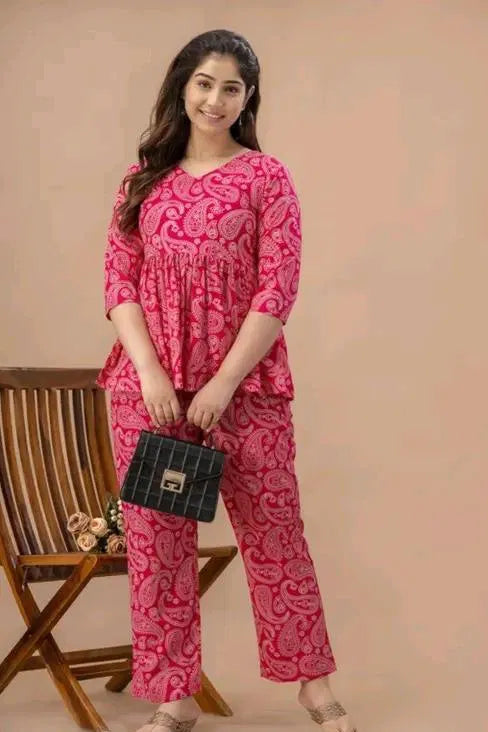 Women's Printed Co-Ord Set, Co-Ord Sets For Girls and Women